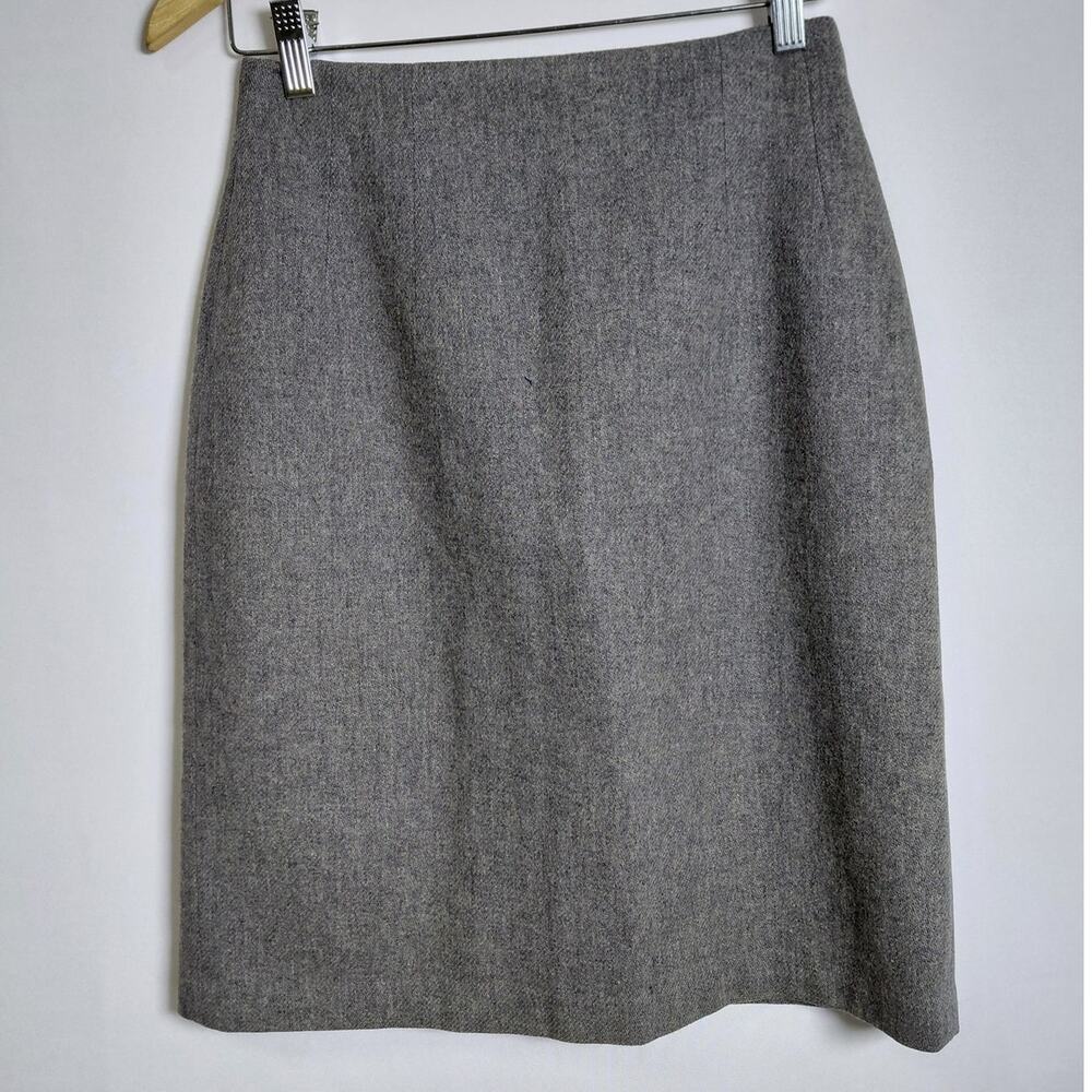 SAVANNAH Pure Wool Skirt Gray Lightweight Women See Measurements